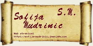 Sofija Mudrinić vizit kartica